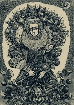 陈晨 的铅笔手绘扑克牌作品