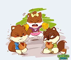 【三只松鼠】松鼠小美 松鼠小酷 松鼠小贱——三只松鼠 松鼠萌工场 插画 壁纸 美图 动漫 唯美