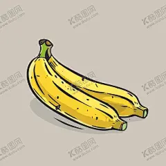 香蕉热带水果手绘矢量插画 【酷图网】香蕉,banana,热带,水果,植物,食物,手绘,插图,矢量,涂鸦,卡通,插画,简笔画,儿童插画,logo,图标,图形,元素,图样,形状