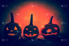 万圣节南瓜灯暗灯怒脸落