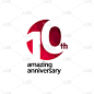 10 Th Amazing Anniversary Celebration Vector Templ