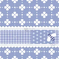 蓝色花贺卡插图