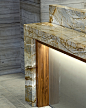 Combination of natural stone & black walnut accent: 