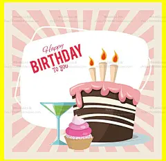 卡通儿童生日聚会派对蛋糕礼物手绘海报平面VI插画设计矢量图素材-淘宝网