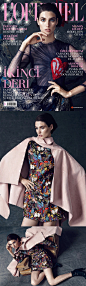 LOFFICIEL土耳其-2014年11月的封面故事-令人惊叹的Manon Leloup身穿大量刺绣和装饰外观的华伦天奴礼服，登录杂志封面封面大图