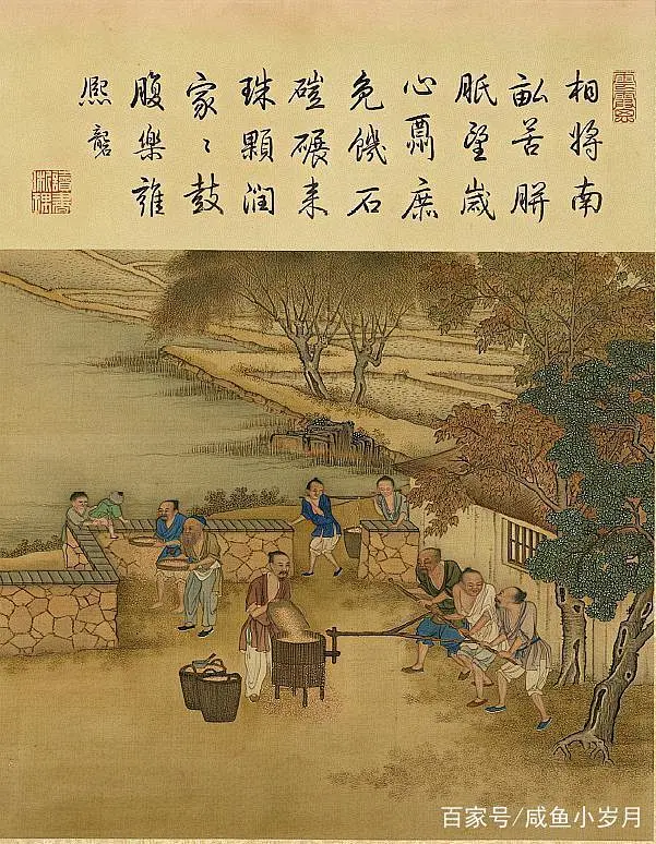 古代农民辛勤耕作图，一分耕耘一分收获，满满的古朴生活气息-花瓣网