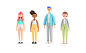 3D c4d characters funny illustrations people