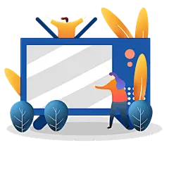 千库网_扁平风看电视插画_元素编号12391065