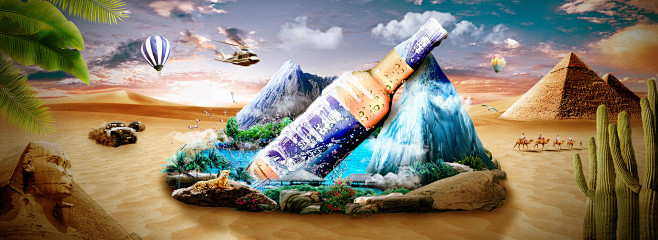 合成练习，雪花啤酒大型合成banner_...