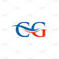 CG字母具有奢华的概念。现代CG标志设计矢量