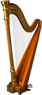 金色高级竖琴免抠png透明图层素材|弹竖琴,古代竖琴,古典竖琴,古风竖琴,古竖琴,怀竖琴,杰克竖琴,乐器竖琴,乐器图片,竖琴素材,竖琴图片,水晶竖琴,天使竖琴