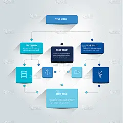 信息图的流程图。彩色的阴影。