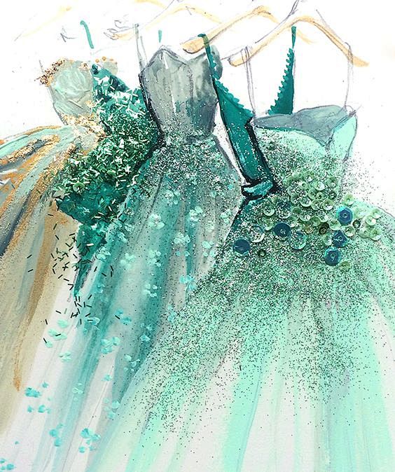 芭蕾舞者 礼服 手绘插画 #芭蕾舞者# ...