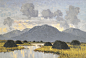 油画 风景 颜色 云
