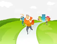 运动插画矢量图免抠素材_新图网 https://ixintu.com 晨练 男性 跑步 矢量图