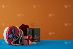 包装纸,项链,贺卡,水平画幅,形状,符号,玫瑰,二月,情人节,概念和主题