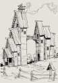 Daily Sketch - Simple House, George Brad : So for today I felt like focusing on something a bit more peaceful and relaxing. Had a great time drawing this weird shape house which I hope you guys will enjoy.