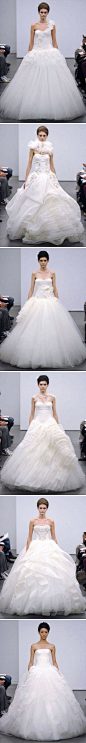 Vera Wang Bridal Collection, Fall 2013六款白色系蓬蓬裙婚纱，优雅可爱，喜欢吗~~
