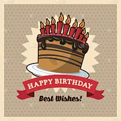 生日快乐的设计。复古的插图。及图形