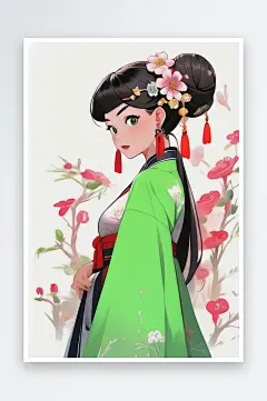 国风靓男靓女汉服插画系列四-众图网