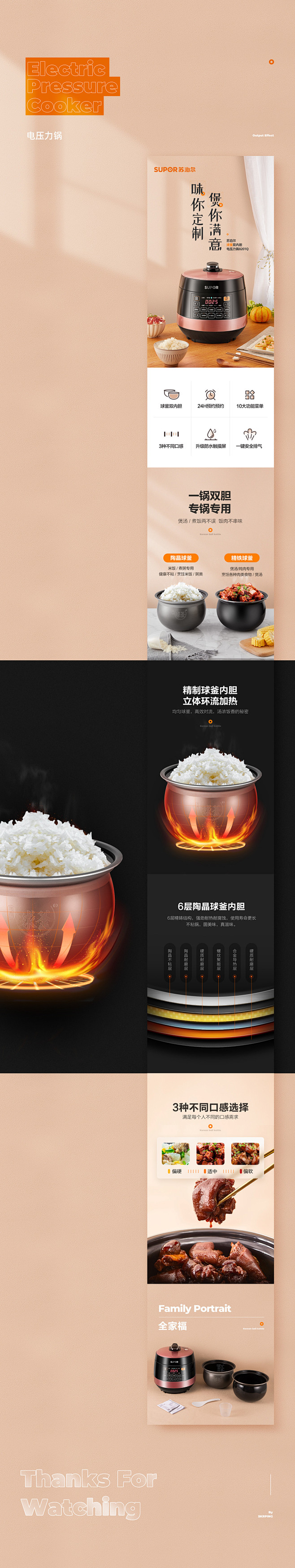 高压锅电饭煲厨具用品电器详情页@楠哒二哒...