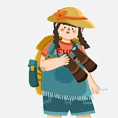 卡通可爱背着望远镜的女孩人物设计图片大小2000x2000px 图片尺寸728.04 KB 来自PNG搜索网 pngss.com 免费免扣png素材下载！插画#卡通#可爱#旅游#人物#手绘#望远镜#