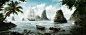 Tropical beach, Einar Martinsen : Digital Matte painting by Einar Martinsen - www.einarmartinsen.com