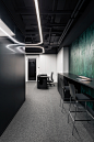 IQ office interior : This office is located in a new business center building IQ, in the Pechersk District of Kiev. The minimalist aesthetic formed the basis of style. The interior combines simple smooth lines and laconic forms, utilitarian color palette 