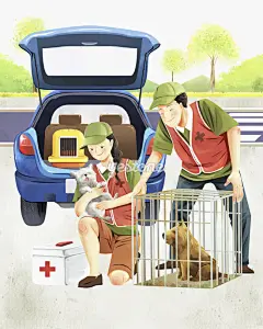 韩国插画_宠物_清新_Yestone邑石网_高品质的版权图片及商业正版图片素材提供商