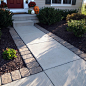 Pavers lining the sidewalk/driveway... great way to "dress up" a standard entry!: 