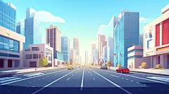 【AI数字艺术】宽阔的城市道路图片下载