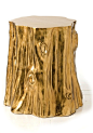 Gold Leaf Stump Side Table,  sharing luxury designer home decor inspirations and ideas for beautiful living rooms, dinning rooms, bedrooms & bathrooms inc furniture, chandeliers, table lamps, mirrors, art, vases, trays, pillows & accessories court