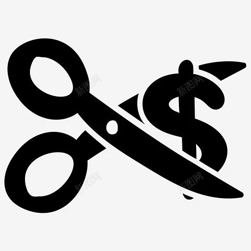 降价概念成本最小化削减开支图标高清素材 减少投资 削减开支 削减账单 成本最小化 电子商务字形矢量图标集 美元剪刀 降价概念 icon 标识 ...
