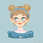 Senny森妮插画课超话第一节课 正面头像作业打卡～看了森妮的示范之后才发现一直以来我把人物的眼距都画的过窄，这次在型上调整了很久，但是总是感觉细节画的不规整不到位，加油加油，希望可以一张张进步 2广州·广东广播电视台 ​​​​