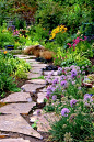 Add a flagstone path and perennial border to your garden- great ideas and resources!: 