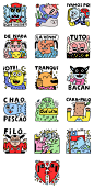 Take it easy - Stickers for Facebook : Facebook asked me to create a set of 16 emoticon stickers for their Messenger App, inspired by Chilean culture and its slang.The set is called "Take it easy" and can be downloaded for free on the Facebook's