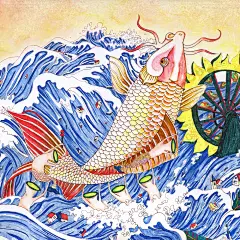 鲤鱼の浴温泉 - # 手绘插画 #_涂鸦王国 原创绘画平台 www.poocg.com