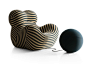 Fabric armchair with footstool UP 50 | Armchair by B&B Italia