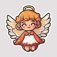 可爱的小精灵小天使卡通人物插画矢量图设计素材