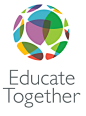 This may contain: the logo for an education center with colorful leaves on it's front and side