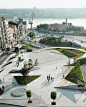 【伊斯坦布尔Şışhane公园】#案例欣赏# SANALarc设计团队让巨大的停车场完美的隐藏在让这个身处繁忙交通中的公园下方。并精雕细琢打造公园边界和内核，让其成功的应对和化解周边各种复杂情况，为城市居民提供了一个惬意场所，实现了城市公共空间大转化。@蚂蚁景观 @设计群shejiqun