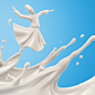 Yörük Ayran: yogurt splashes : 3D Illustration of fluid yogurt splash forming Turkey's tourist attractions