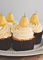 Marzipan & Pear Cupcakes with Caramel Buttercream: 