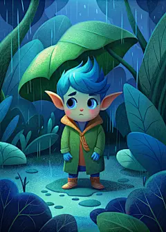 简约谷雨人物植物素材图