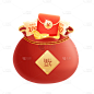 卡通感金融促销福利钱袋元素