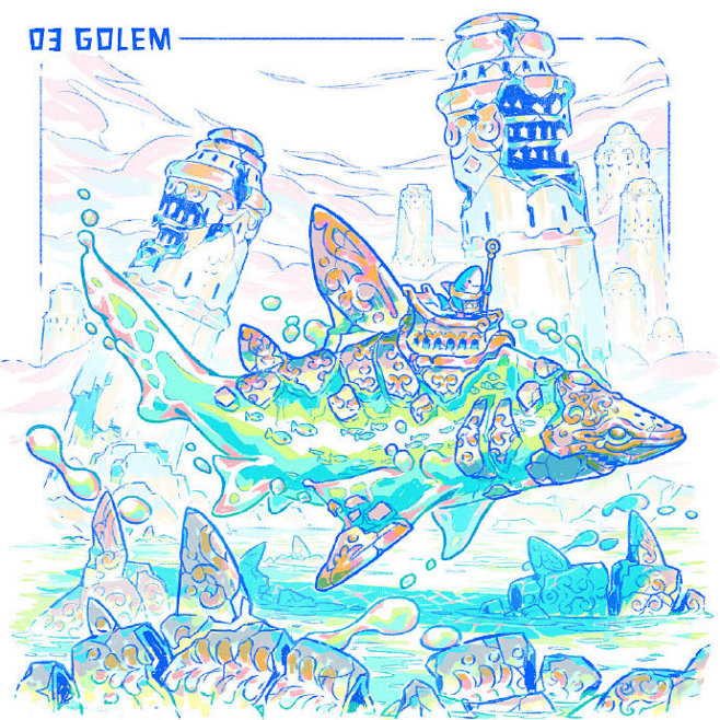 隐藏画触 Requinoesis 鲨鱼画...