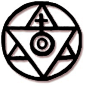 【西方精神信仰系列】中心的"太阳"和"十字架"是"神圣的标志", 被两个" 等边三角形"(代表"完美的元素")包围着。这些被放在一个圆圈的里, 象征着"永恒的、精神的和无限的可能"