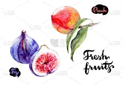 无花果和桃子的水果 