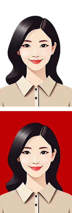 一寸红底彩照-通义万相-Ai创作-扁平插画