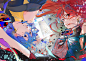 Anime 4093x2894 anime anime girls blue hair red eyes blue eyes colorful